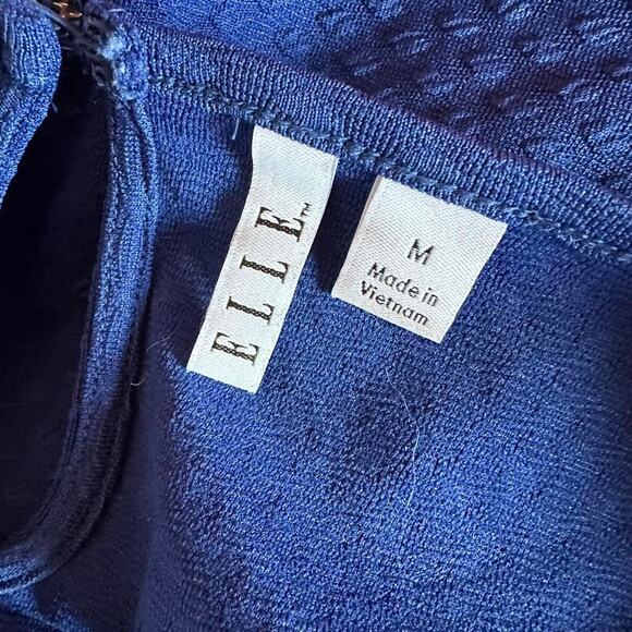 Womens Top Size Medium Navy Blue Peplum Professional Conservative Modest Church - Picture 6 of 7